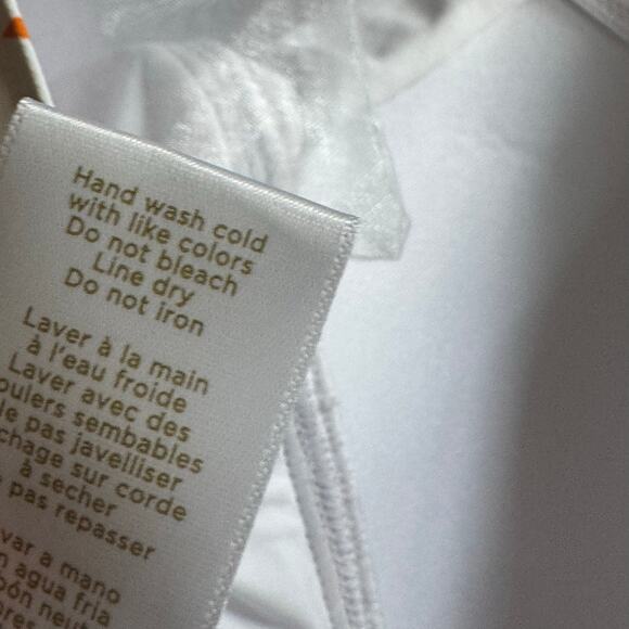 Anne Cole Twist-Front Bandeau Tankini Top White Floral Print Size M NWOT - Picture 8 of 10